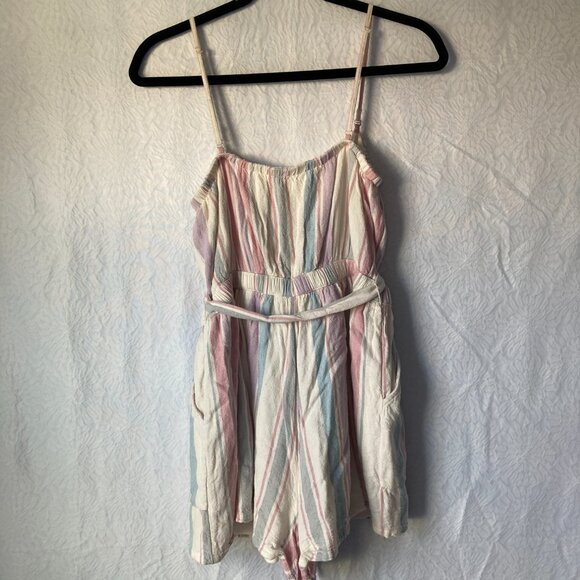 AMERICAN EAGLE Striped Tube Romper Linen blend Size M - Picture 15 of 15
